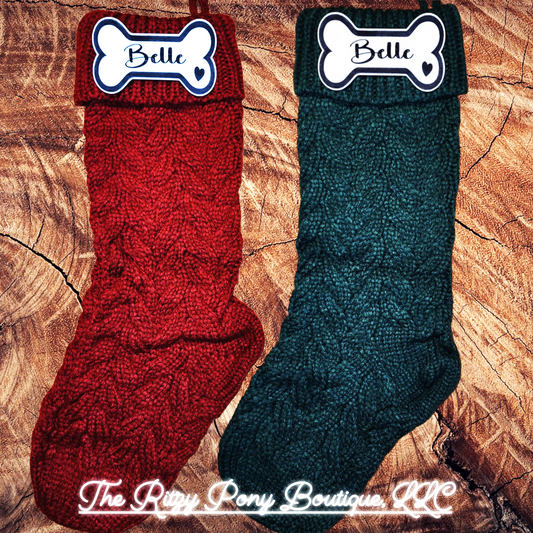 Personalized Dog Bone Christmas Stocking