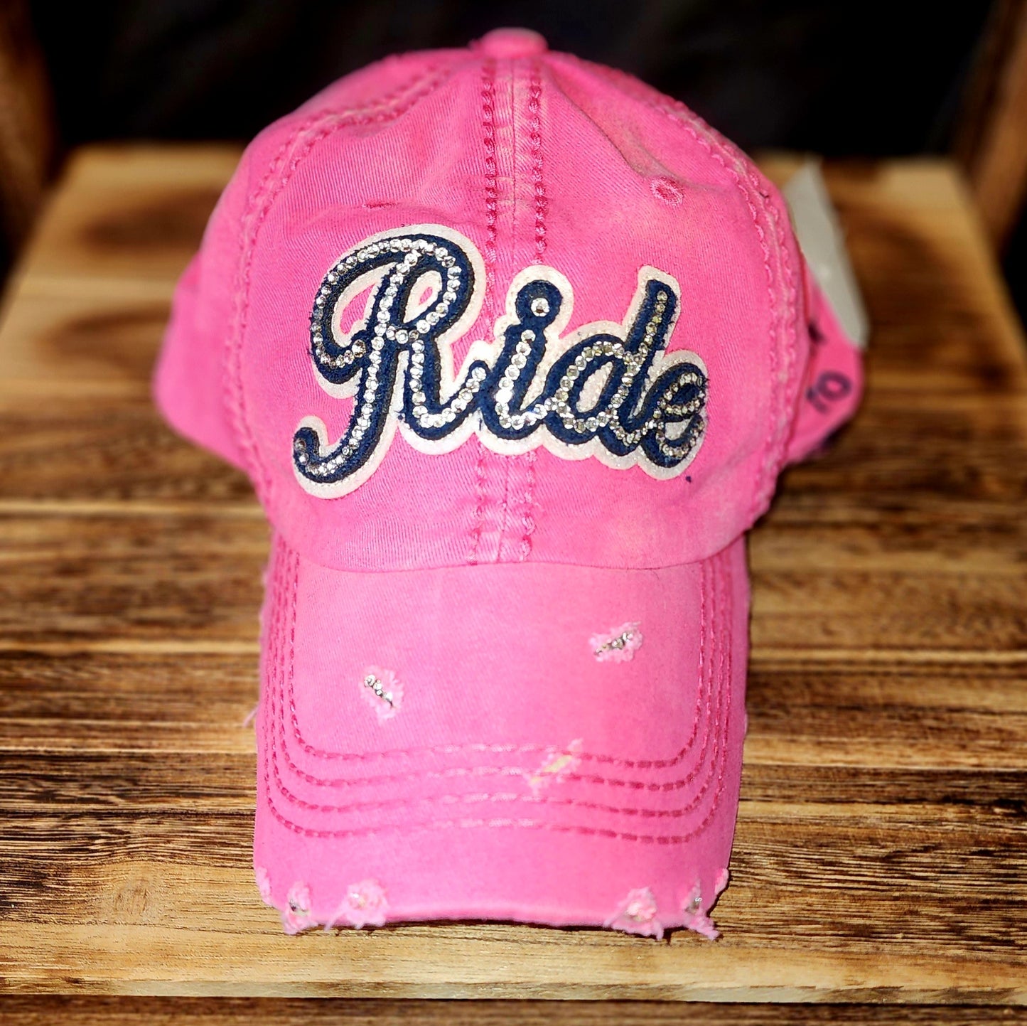 Hot Pink Bling "RIDE" Baseball Cap