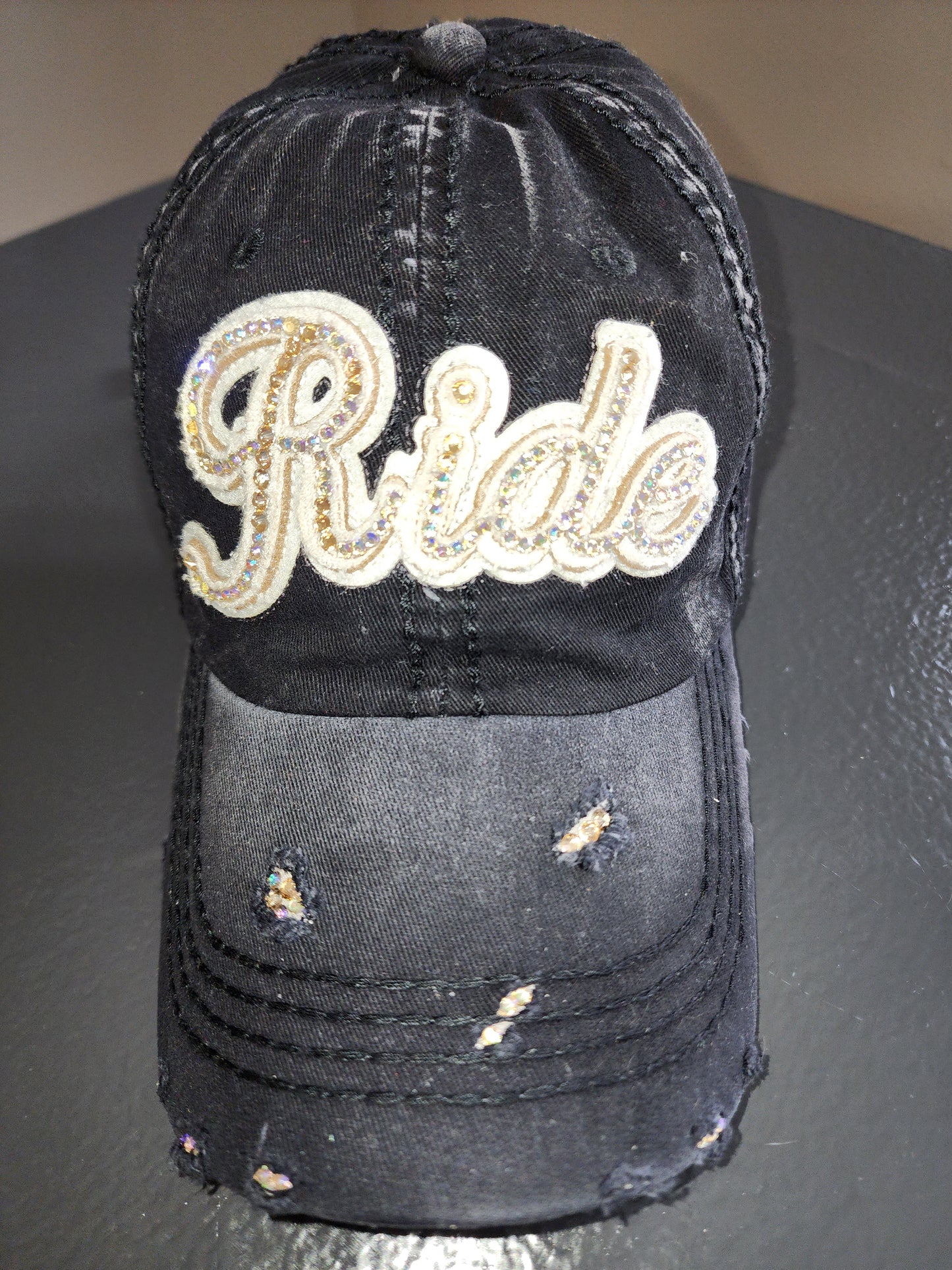 Custom Bling "RIDE" baseball cap