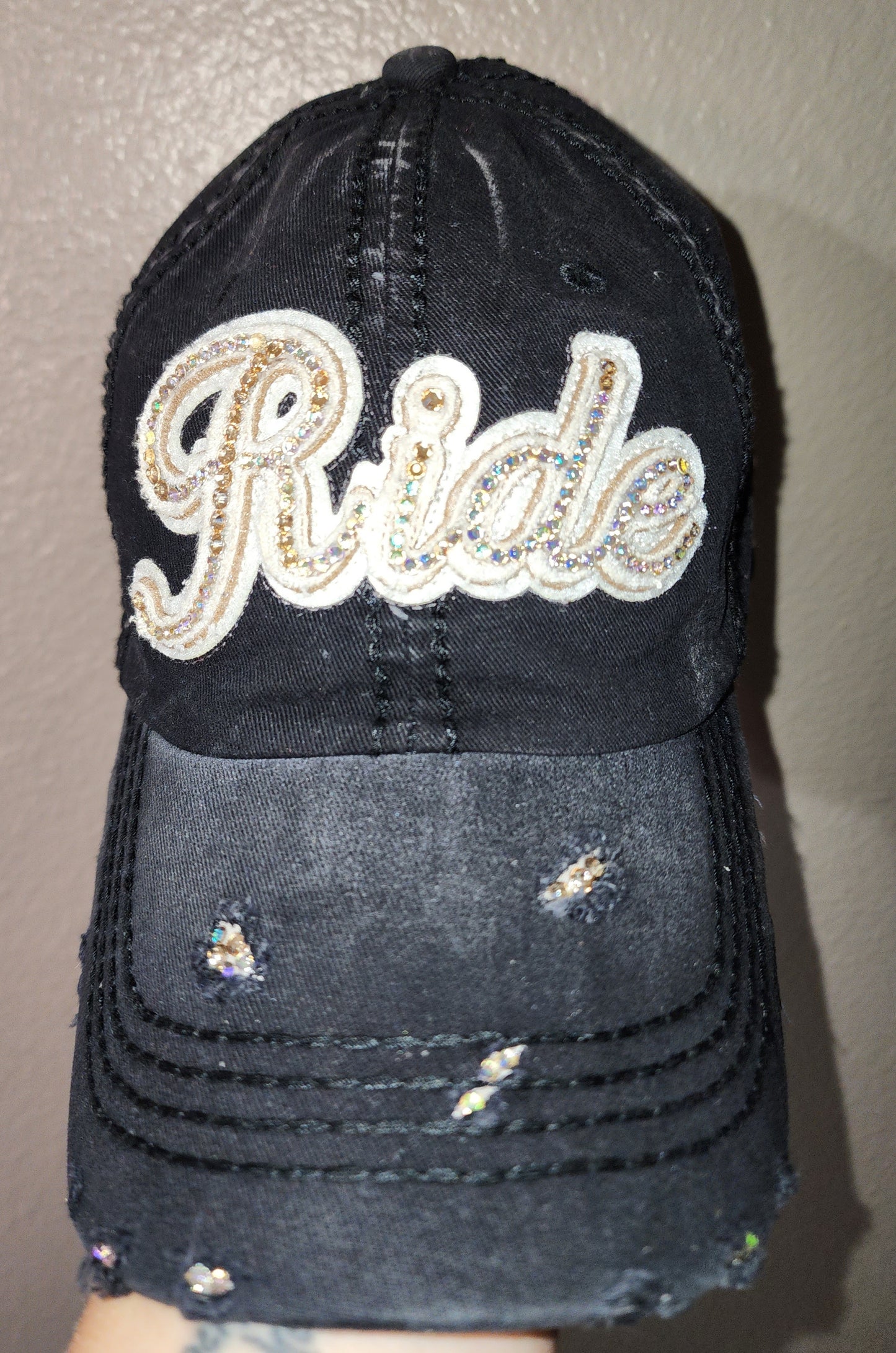 Custom Bling "RIDE" baseball cap
