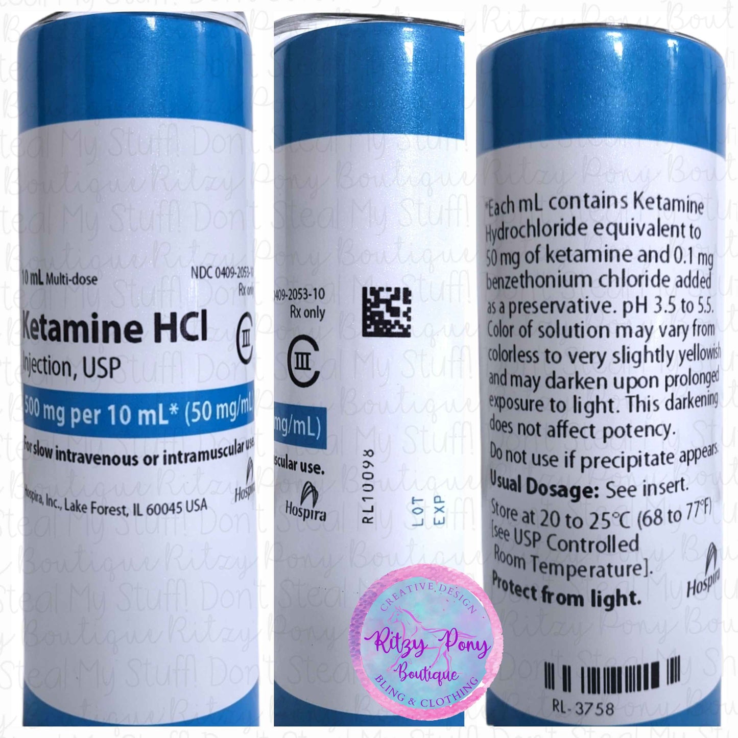 Ketamine Tumbler -- Novelty Drinkware Tumbler - The Ritzy Pony Boutique