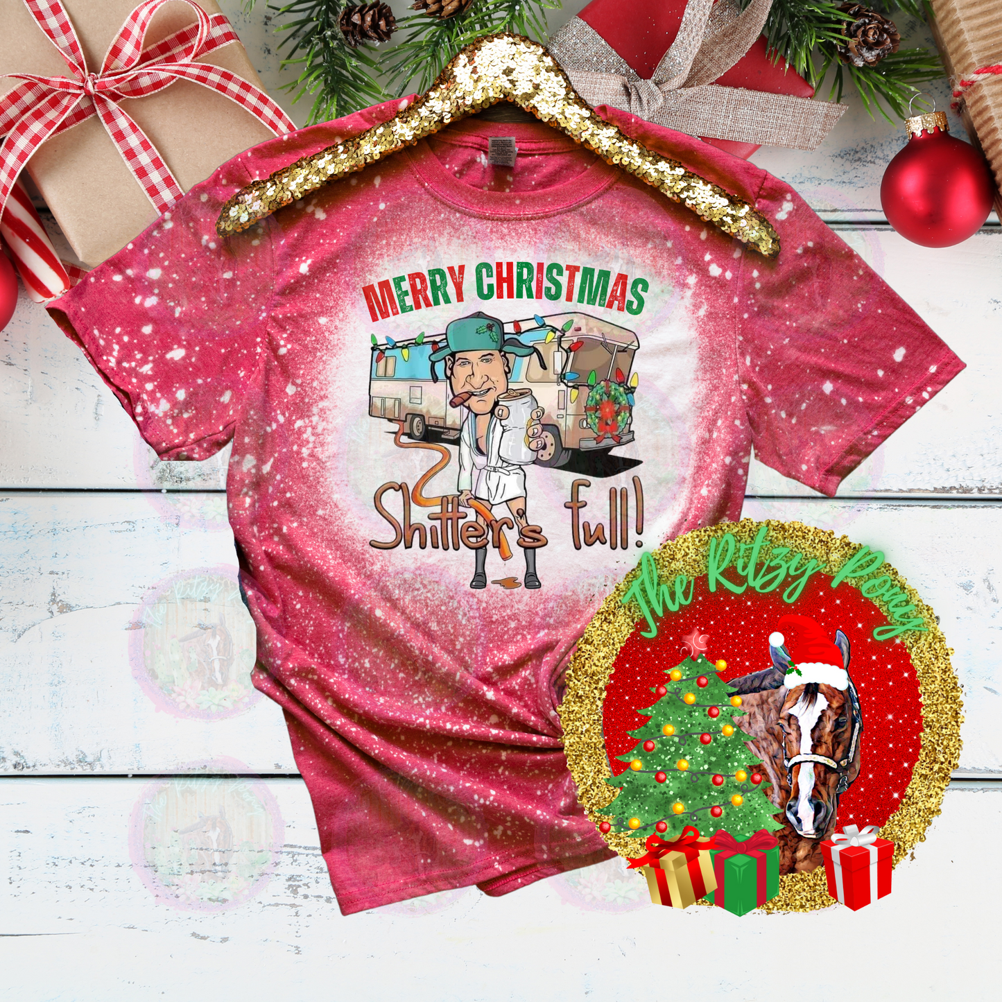 Sh*tters Full Christmas Bleached Tee