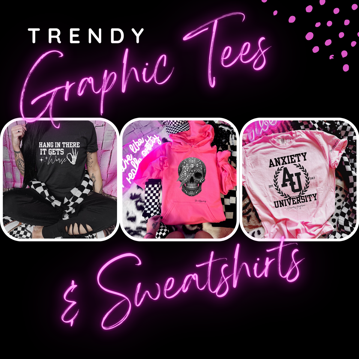 Trendy Graphic Tees & Sweatshirts