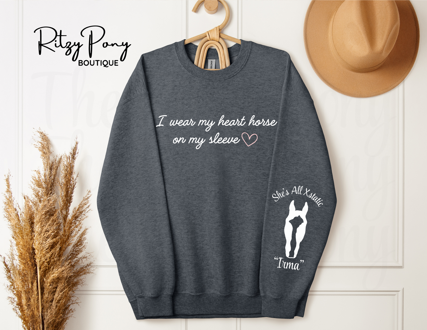 Custom Horse Sweatshirt - Heart Horse Sweatshirt