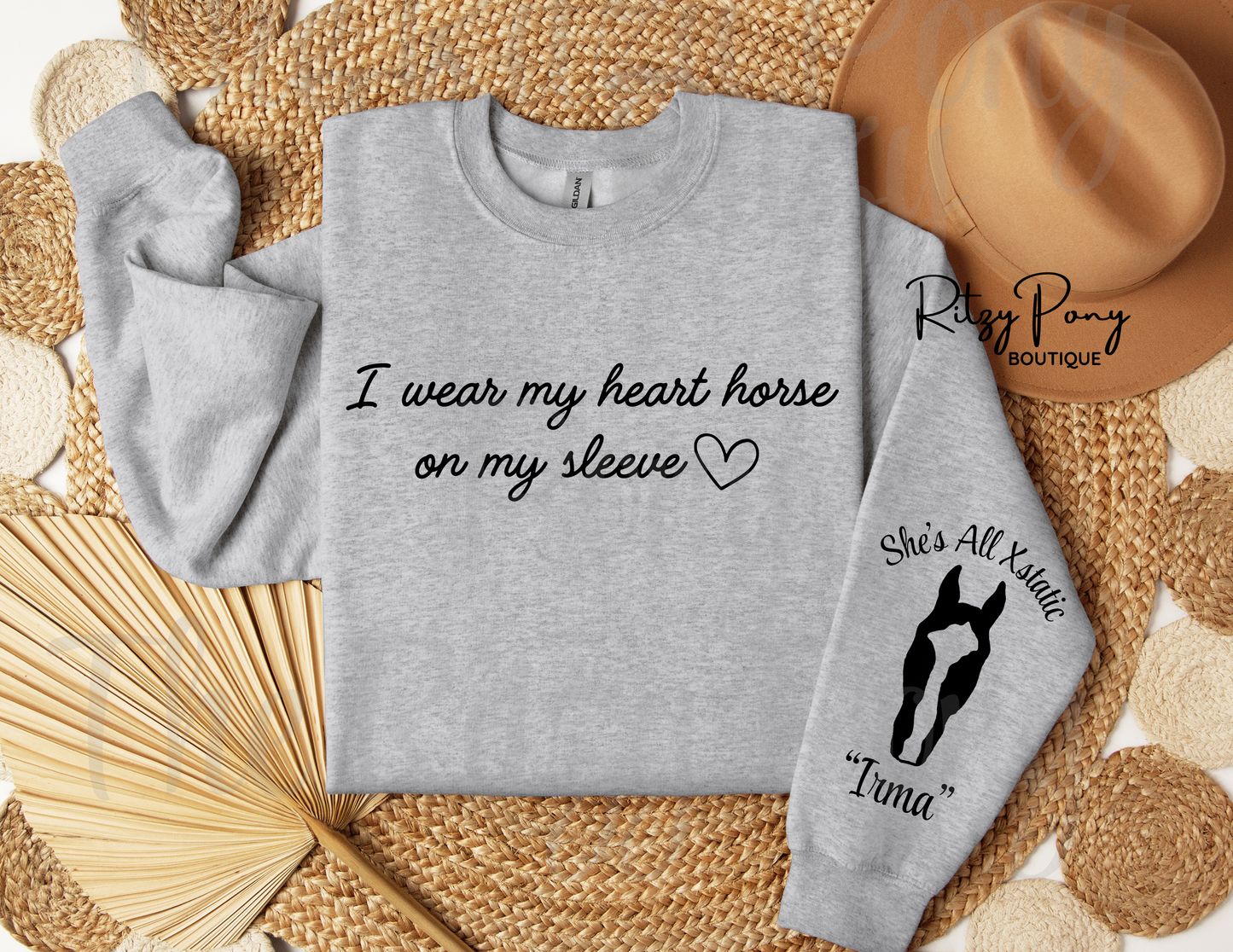 Custom Horse Sweatshirt - Heart Horse Sweatshirt