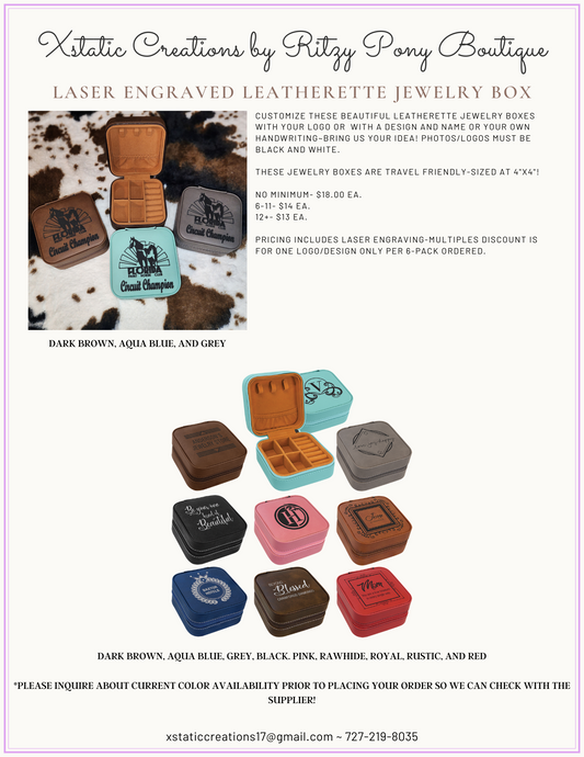 Custom/Personalized Leatherette Jewelry Box