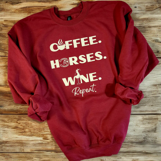 Coffee Horses Wine Sweatshirt