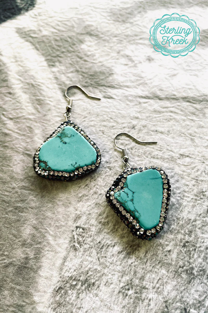 Round Rock Turquoise Earrings