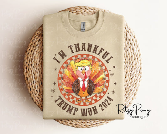 THANKFUL TRUMP TURKEY SWEATSHIRT