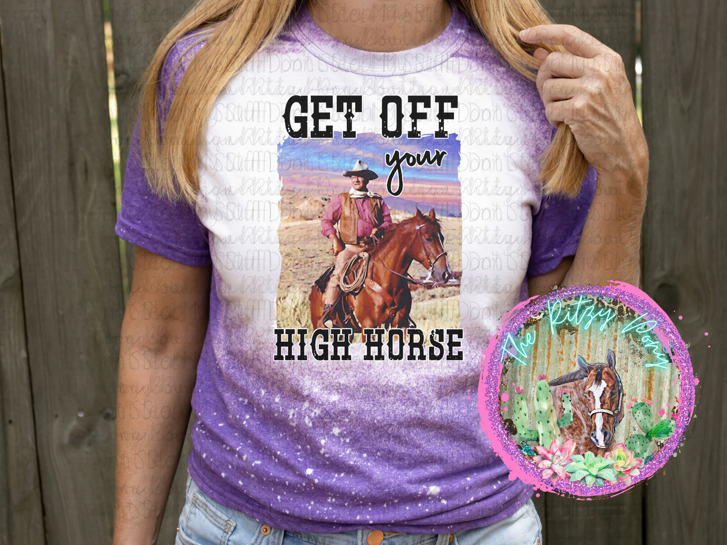 Get Off Your High Horse Bleached Graphic Tee