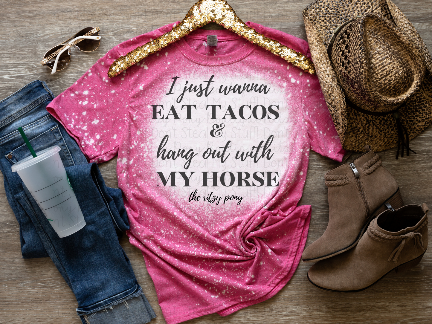 Eat Tacos & Hang Out with my Horse tshirt