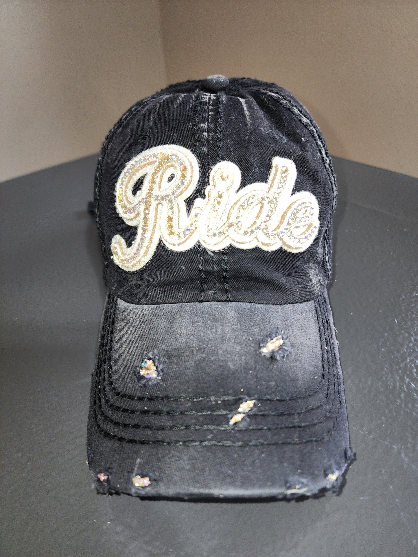 Custom Bling "RIDE" baseball cap