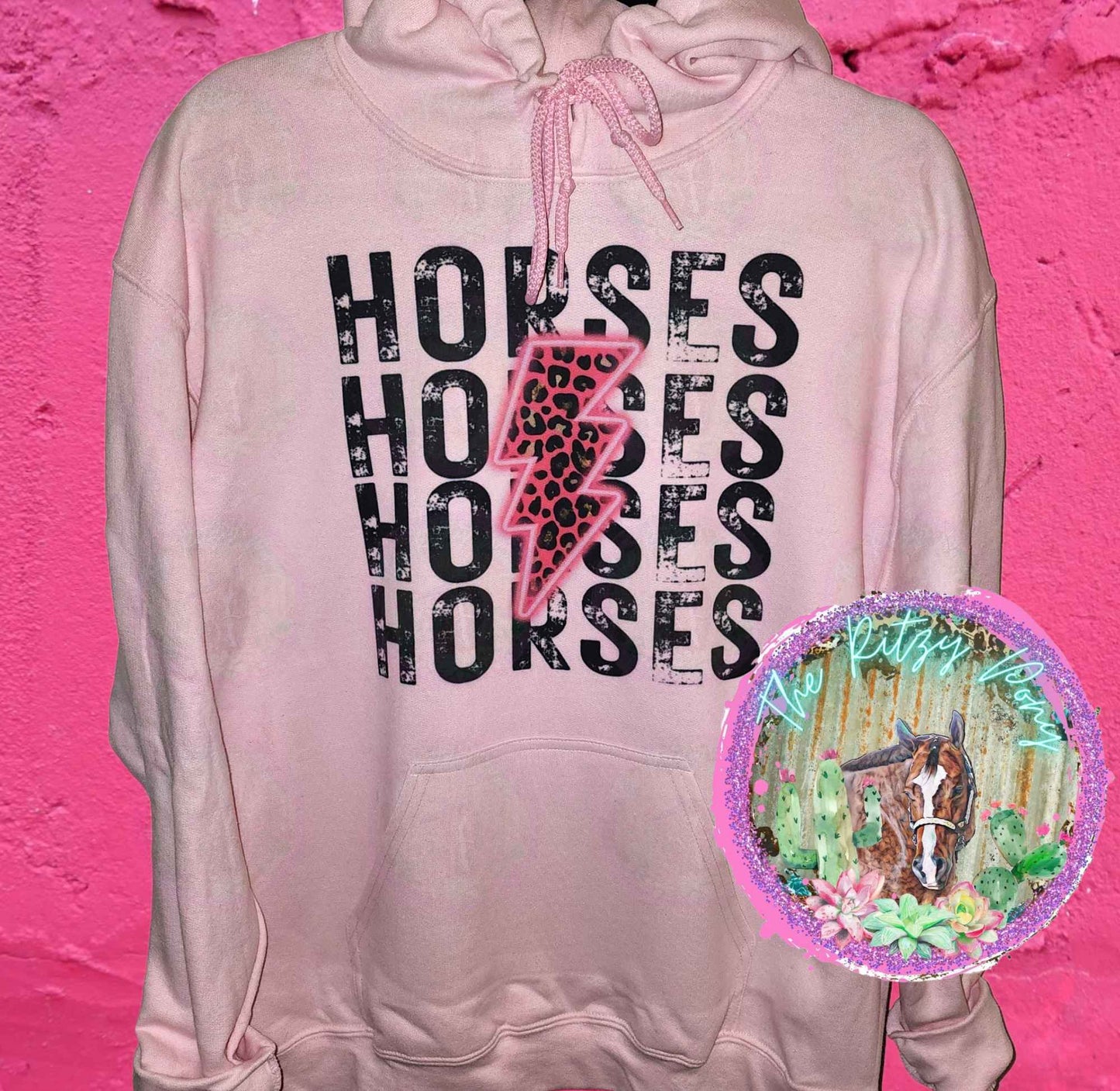 HORSES Neon Bolt Hoodie