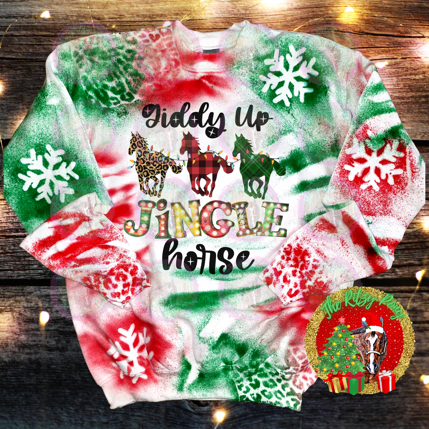 Giddy Up Jingle Horse Christmas Sweatshirt- Adult